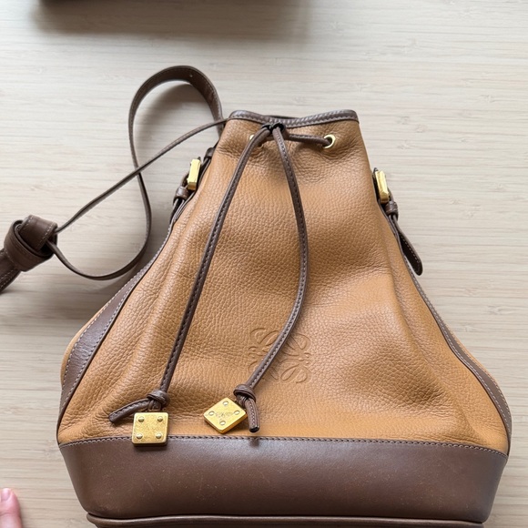 Loewe Handbags - Vintage Loewe Tan and Brown Women's Bucket bag